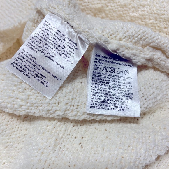 New H&M SLUB-KNIT CARDIGAN Cream Short Sleeve size M - Picture 6 of 7